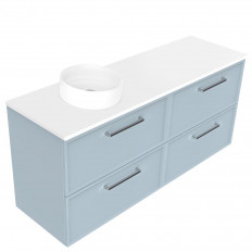 Newtech 1500 Francisco Luxe Wall Hung Offset Left Basin Vanity 4 Drawer 