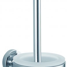 Newtech Evoke Toilet Brush Holder with Tempered Frosted Glass - Chrome