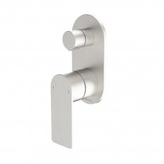Caroma Urbane II Bath/Shower Mixer with diverter - Round Cover Plate - Brushed Nickel