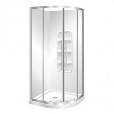 Symphony Showers Curvato Round Shower, Moulded Wall - Silva