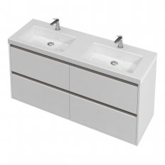 St Michel City 46 Vanity with console basin 1400 Wall Double Basin - 4 Drawers