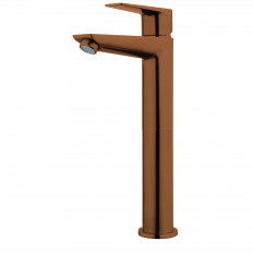Voda Olympia High Rise Basin Mixer - Brushed Copper   