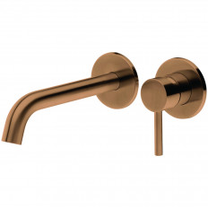 Voda Storm Wall Mounted Basin Mixer - Brushed Copper  