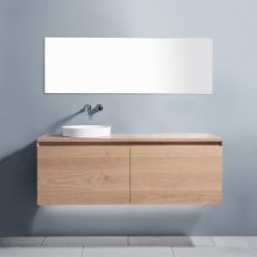 Michel Cesar Zero 1800 Wall-Hung Vanity, 2 Drawers + 2 Concealed Drawers