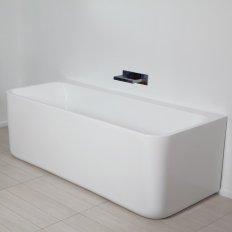 Plumbline Progetto Pure Back To Wall Freestanding Bath 1500