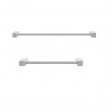 Tranquillity Square Single Towel Rail 670mm - Brushed Steel
