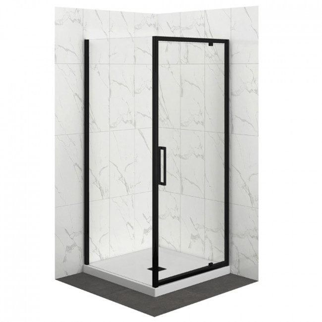 Robertson Elementi Tiled Shower Square 2 Sided - Black
