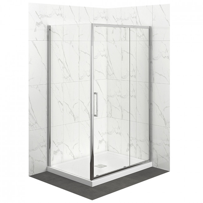 Robertson Elementi Tiled Shower Square 2 Sided - Chrome