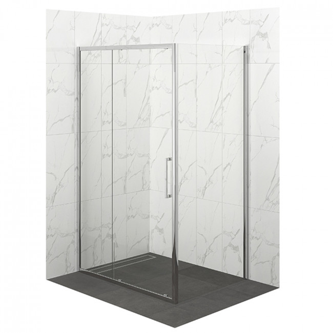 Robertson Elementi Tiled Shower Square 2 Sided - Chrome