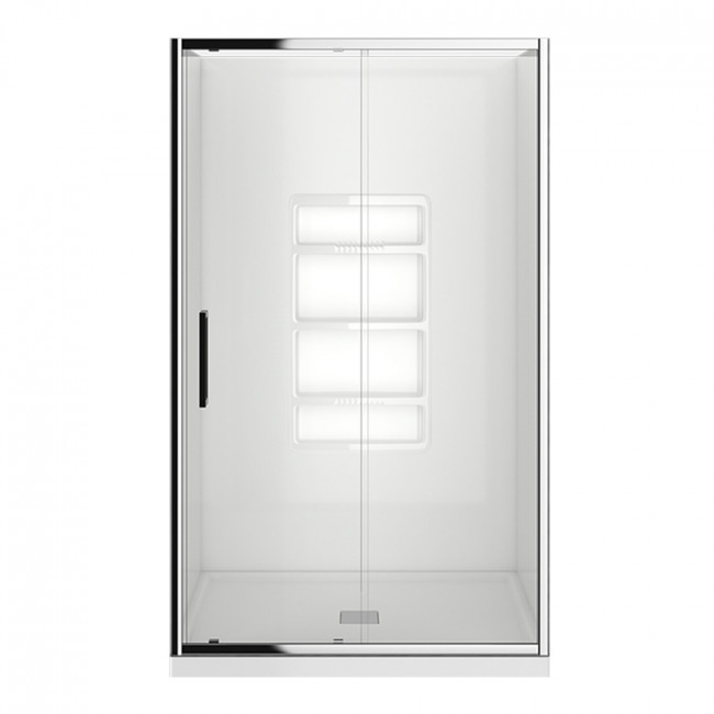 Robertson Evolve Shower Square 3 Sided, Moulded Wall - Chrome