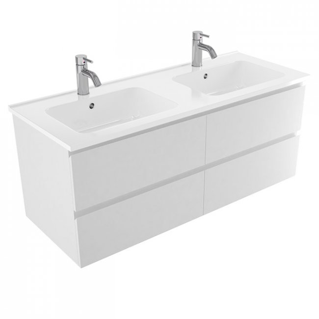 Robertson Elementi Evolve Wall Hung Vanity 1200, Double Bowl, 4 Drawers