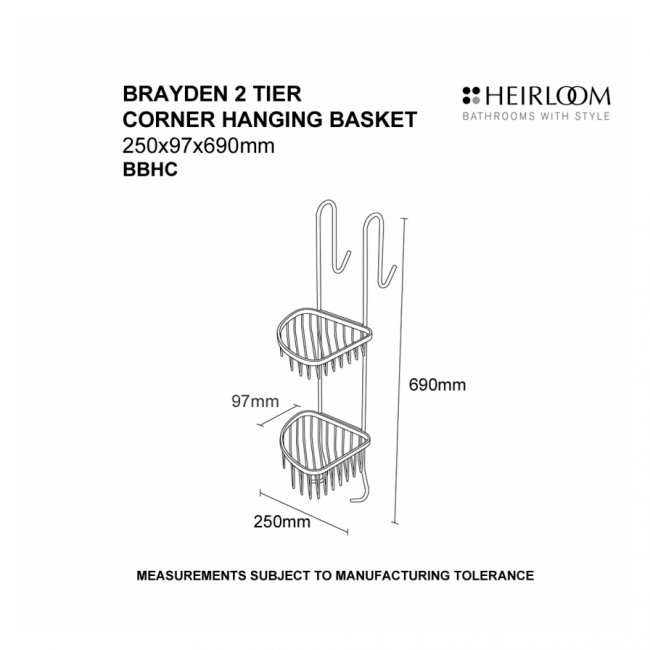 Heirloom Brayden 2 Tier Corner Hanging Basket