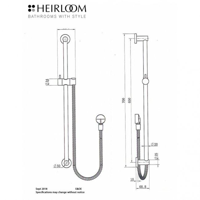 Heirloom 209 Series Shower Set - Noir
