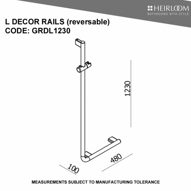 Heirloom Sentinel Decor Grab Rail 1230 L (Reversible)