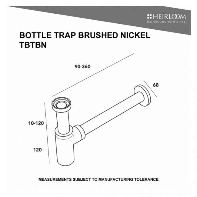 Heirloom 603 Series Bottle Trap - Brushed Nickel