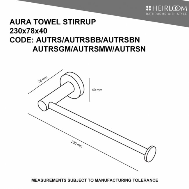 Heirloom Aura Towel Stirrup - Chrome