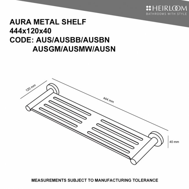 Heirloom Aura Metal Shelf - Noir