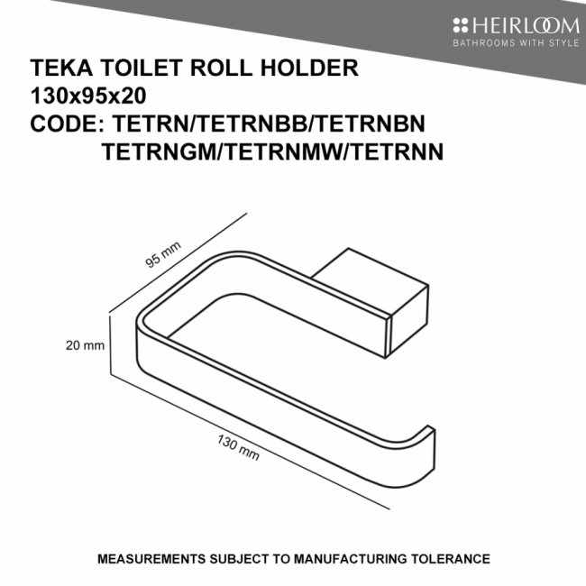 Heirloom Teka Toilet Roll Holder - Noir