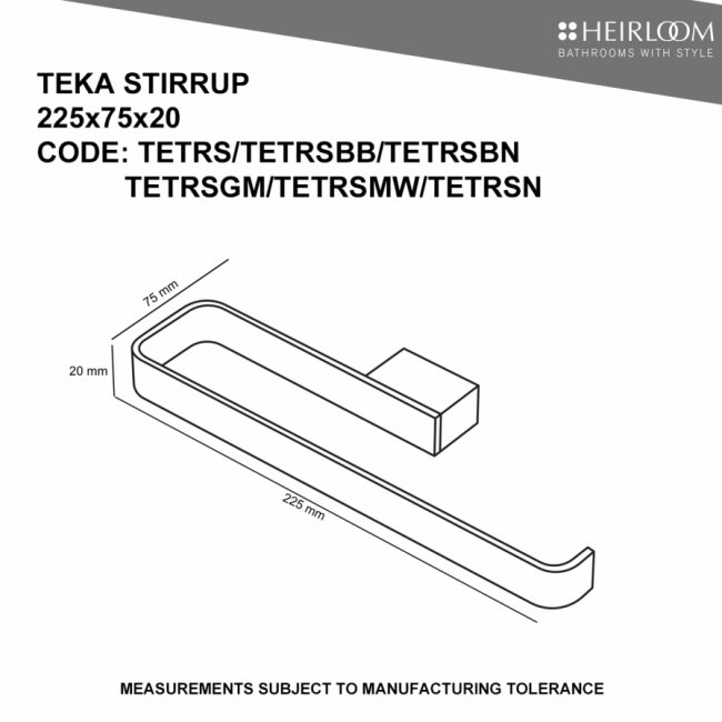 Heirloom Teka Towel Stirrup - Chrome          