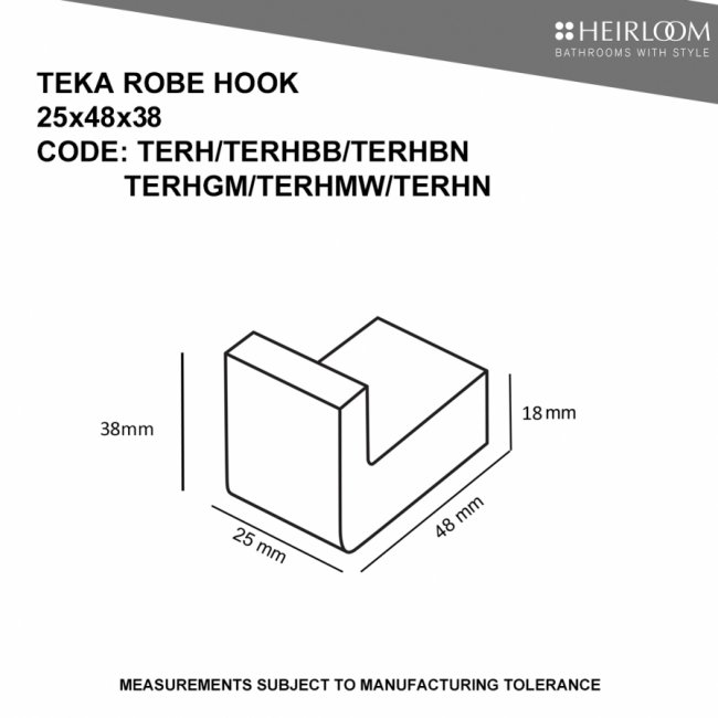 Heirloom Teka Robe Hook - Chrome