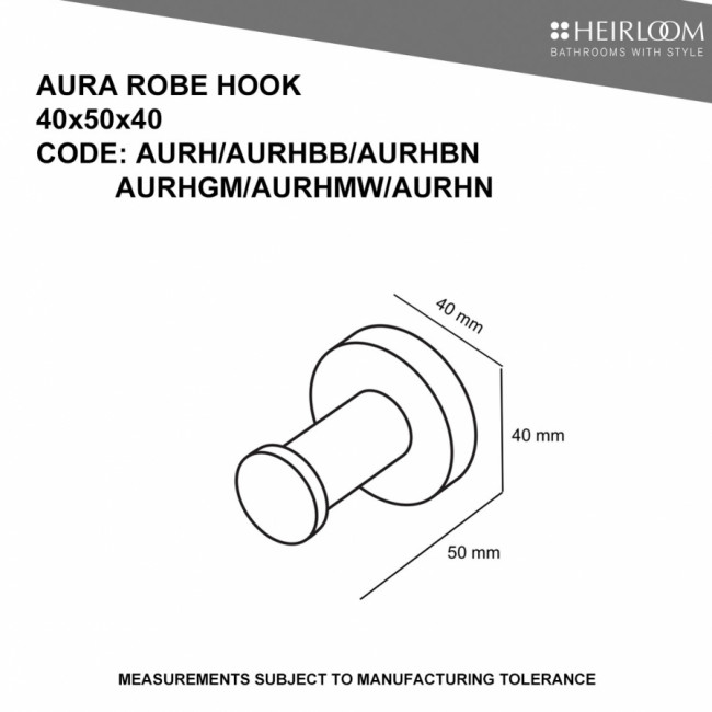 Heirloom Aura Robe Hook Chrome
