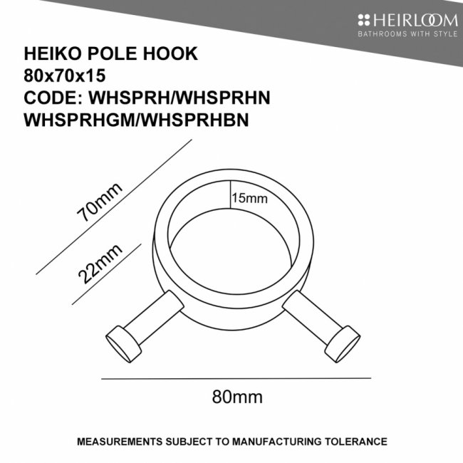 Heirloom Heiko Pole Robe Hook - Gunmetal    