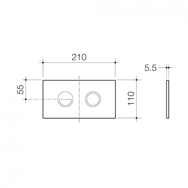 Caroma Invisi Series II Round Dual Flush Plate & Buttons - Gunmetal