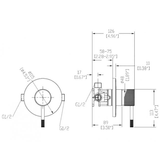 Robertson Elementi Uno Etch Multi Pressure Shower Mixer - Gun Metal