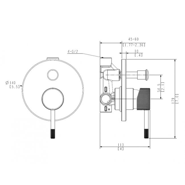 Robertson Elementi Uno Etch Diverter Mixer - Brushed Nickel