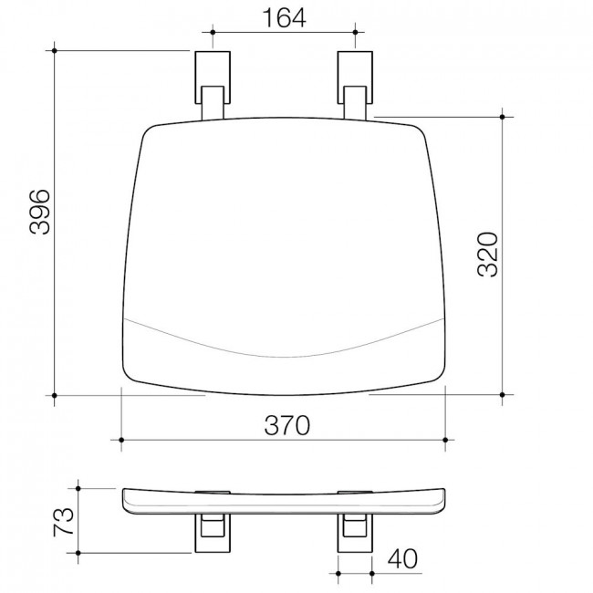 Caroma Opal Support Shower Seat Folding - Matte Black