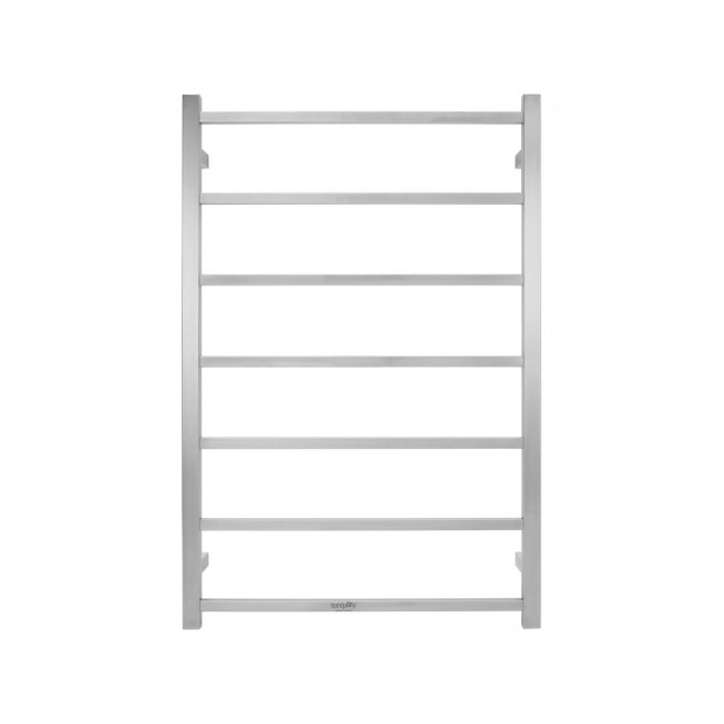 Tranquillity Jersey Square Heated Towel Rail: 7 Bars - Brushed Stainless