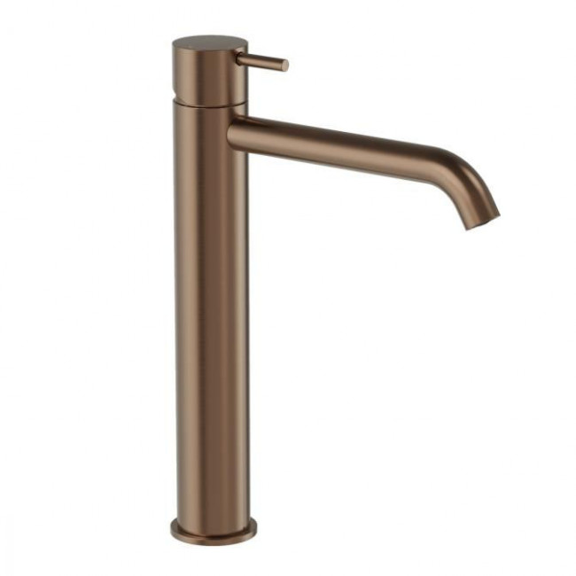 Plumbline Buddy High Curved Spout Basin Mixer - Brushed Bronze PVD