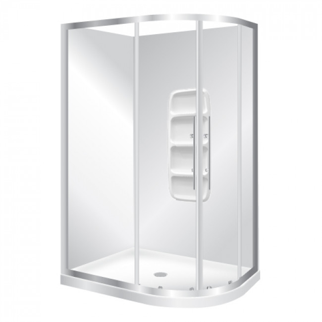 Symphony Showers Curvato Round Shower, Moulded Wall - Silva