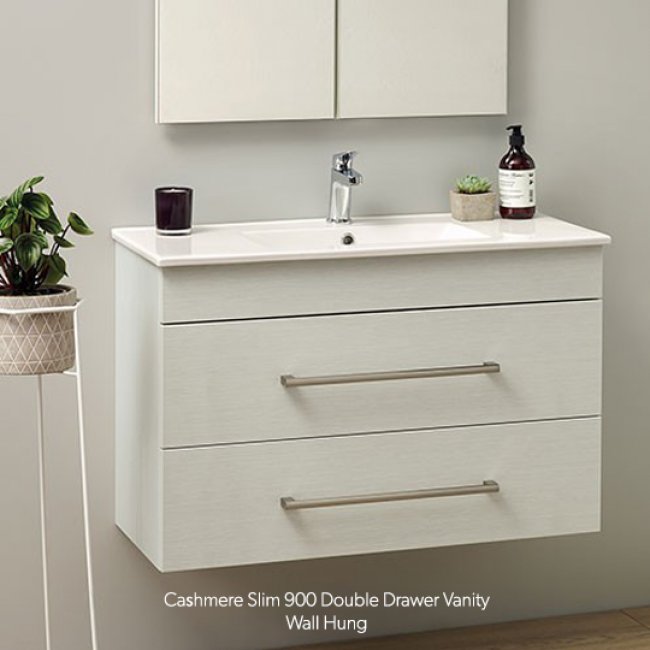 Clearlite Cashmere Slim Double Drawer Vanity