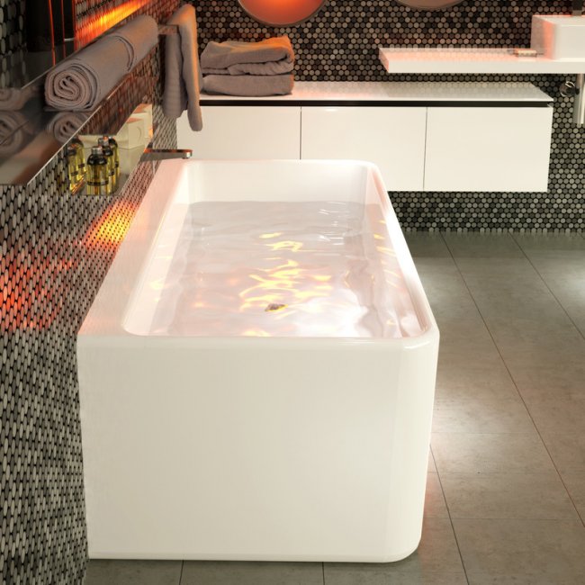 Caroma Cube Back to Wall Freestanding Bath