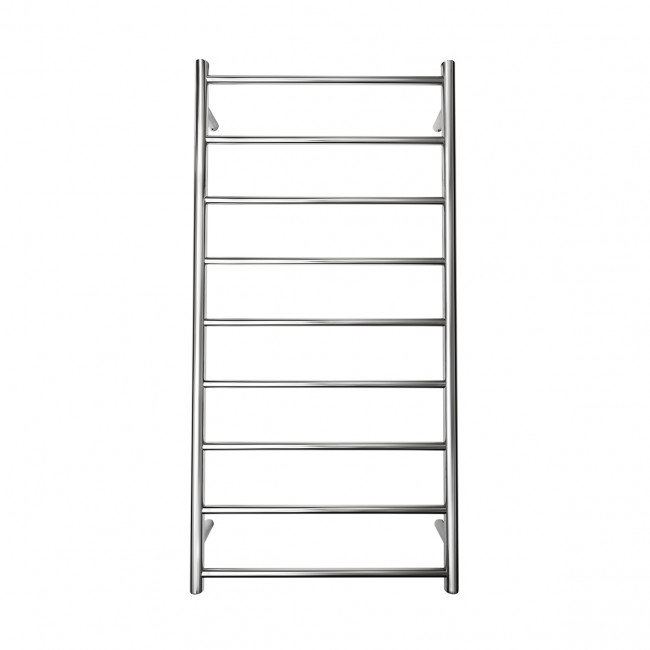 Tranquillity Jersey Round Heated Towel Rail: 9 Bars - Polished