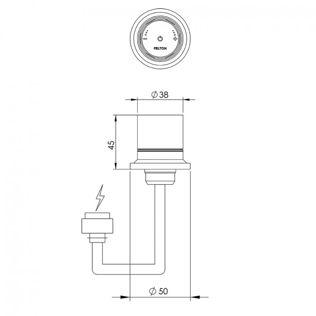 Felton Tate Smartflow Digital Shower Mixer (Shower Mixer only) - Brushed Gunmetal
