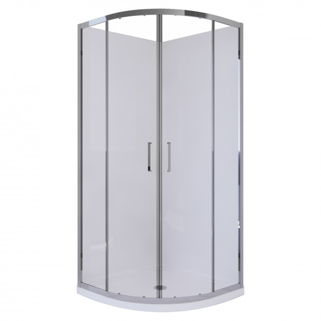 Aquatica Kudos Curved Shower System 1000 x 1000 - Silver