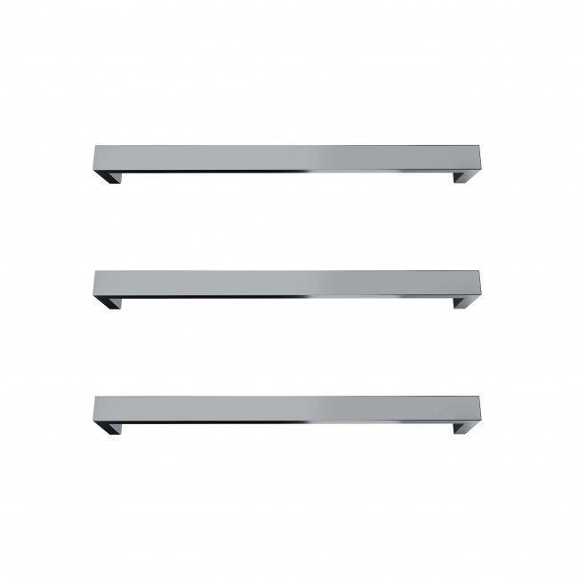 Newtech Largo Square Heated Towel Bar 632mm - Brushed Nickel
