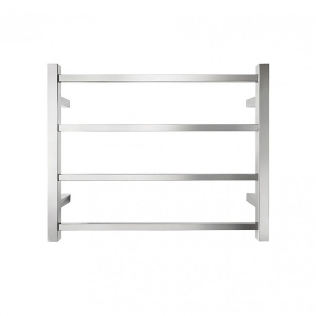 Tranquillity Jersey Square Heated Towel Rail: 4 Bars - Polished