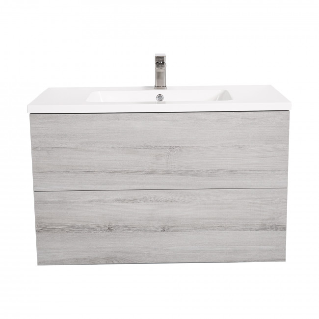 Aquatica Katrina Grey Wash Vanity Cabinet and Top 900mm, 2 Drawers