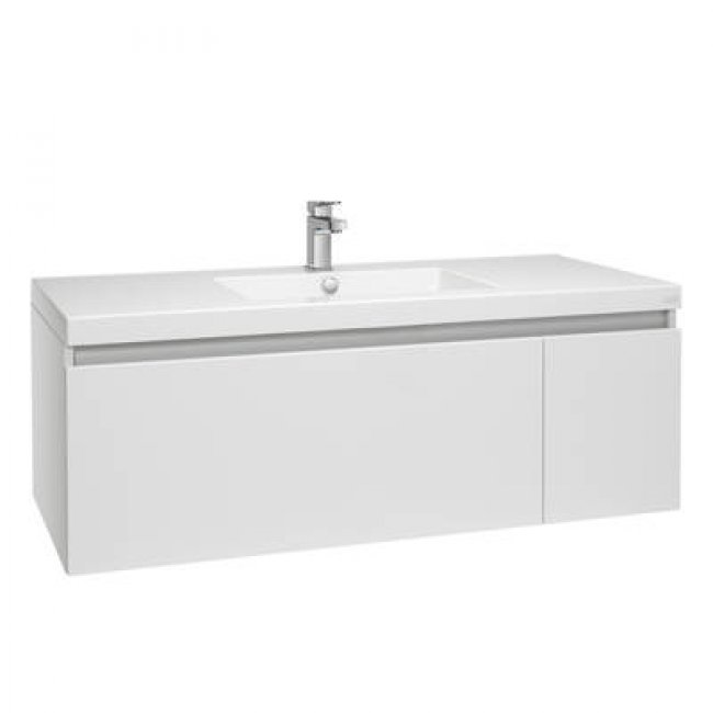 Englefield Valencia Wall Hung Vanity, Single Drawer and Cupboard, Single Bowl, 1200mm