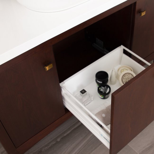 Newtech 1500 Madison Vanity Double Basin 2 Door & 1 Drawer with Internal Cosmetic Drawer
