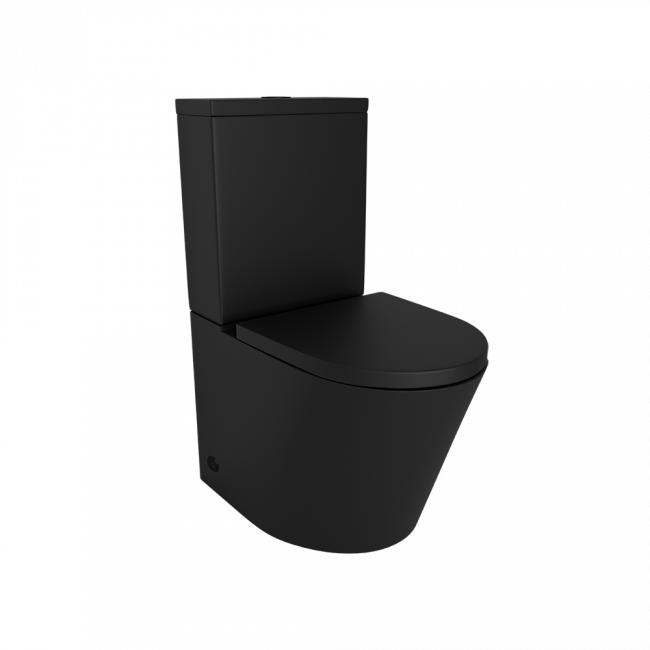 Waterware Vivo Toilet Suite with Thick Seat Matte Black
