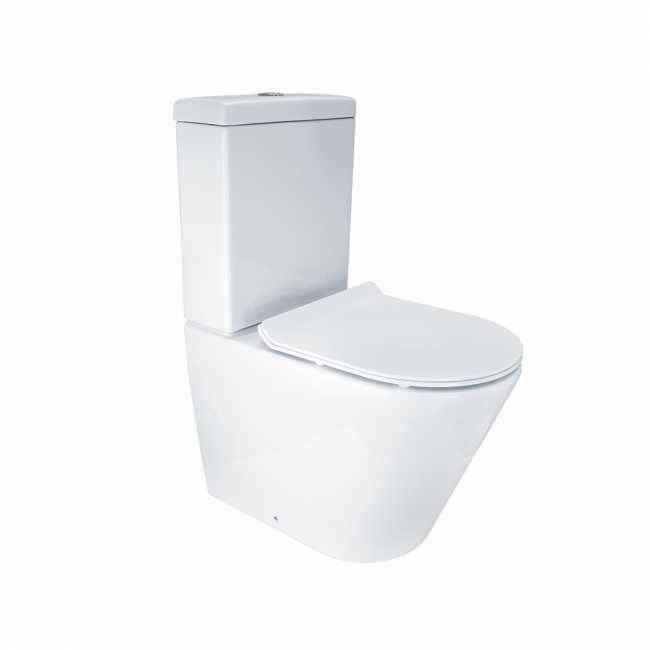 Waterware Vivo Toilet Suite with Slim Seat Gloss White