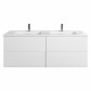 Aquatica Katrina White Vanity Cabinet and Double-Bowl Top 1500mm, 4 Drawers