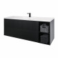Aquatica Katrina Black Vanity Cabinet and Top 1500mm, 2 Drawers, 1 Side Shelf