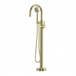 Greens Tapware Tesora Freestanding Bath Filler - Brushed Brass