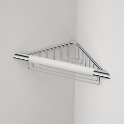 Caroma Opal Support Corner Shower Support Rail with Basket - Chrome