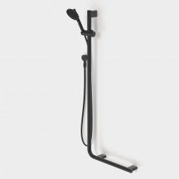 Caroma Opal Support VJet Shower with 90 Degree Rail Left and Right - Matte Black